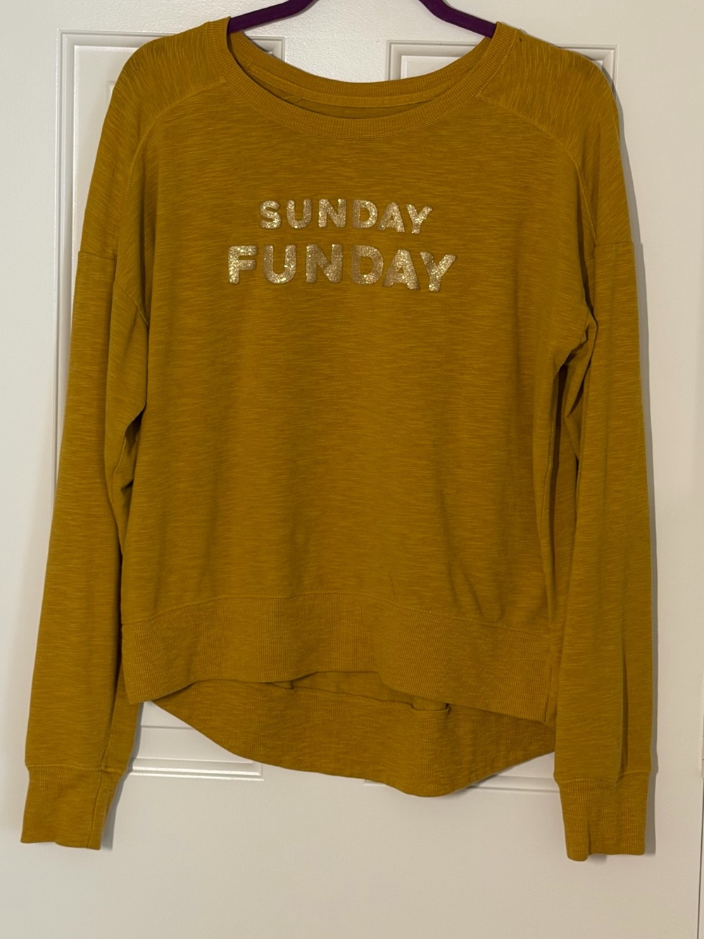 Mustard Long-Sleeve 'Sunday Funday' Sweatshirt